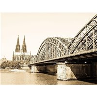 Портреты картины репродукции на заказ - Кёльн мост Германия - Черно-белые фотообои