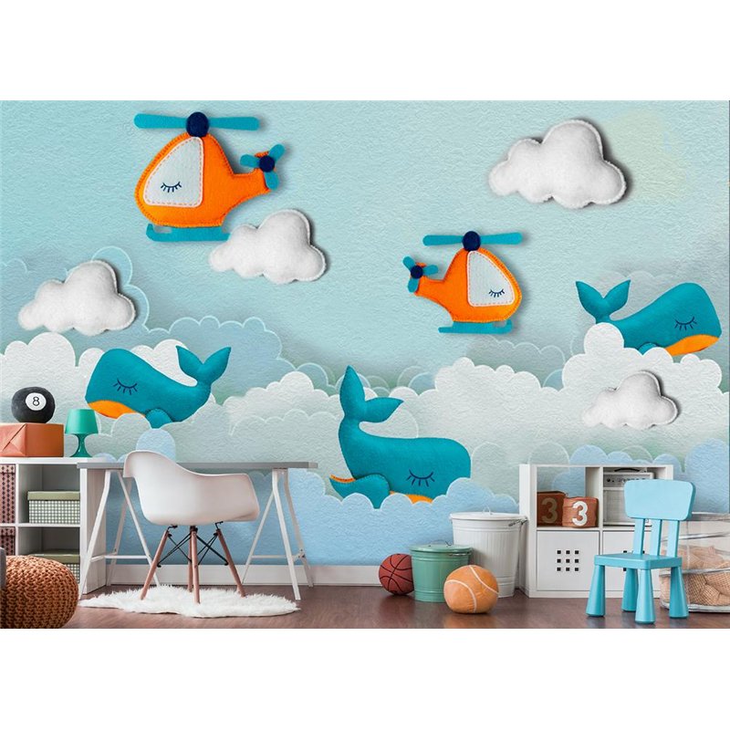 Киты и вертолеты - Фотообои детские|универсальные