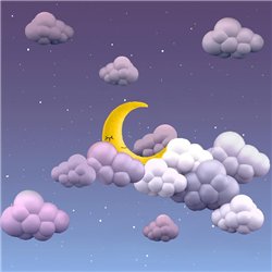 На мягких облаках - Фотообои детские