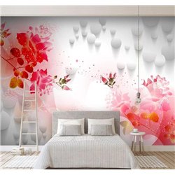 Ветки шиповника - 3D фотообои|3D цветы