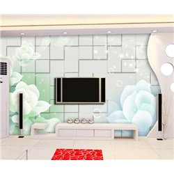 Белые стены - 3D фотообои|3D цветы