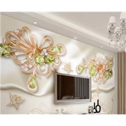 Золотые украшения - 3D фотообои|3Д обои для зала