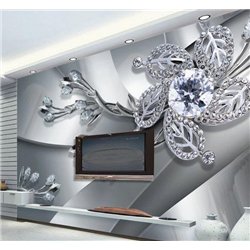Бриллиантовый цветок - 3D фотообои|3D цветы