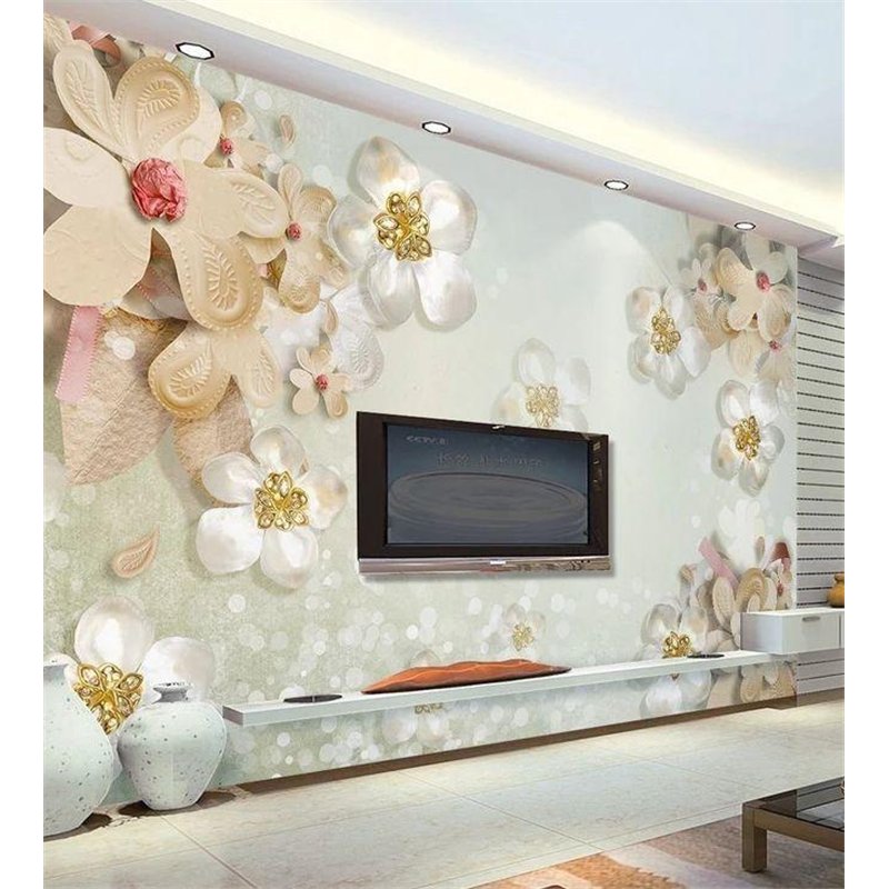 Перламутровые лепестки - 3D фотообои|3D цветы