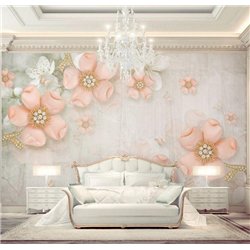 Розовые лепестки - 3D фотообои|3D цветы