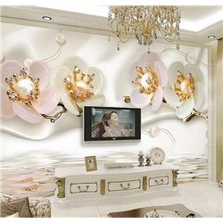 Цветы из стекла - 3D фотообои|3D цветы