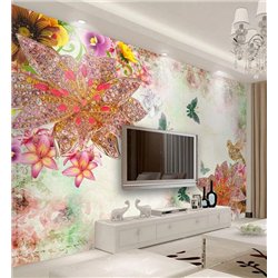 Бриллиантовые лилии - 3D фотообои|3D цветы