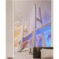 Мост - 3D фотообои|3Д обои для зала