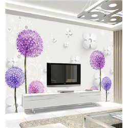 Аллиум фиолетовый - 3D фотообои|3D цветы