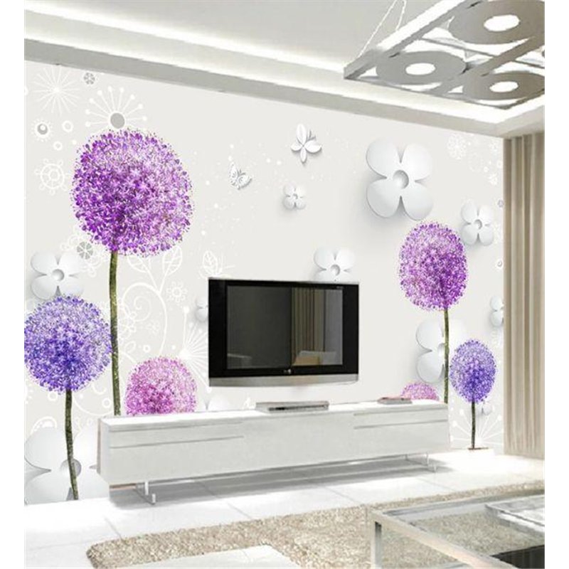 Аллиум фиолетовый - 3D фотообои|3D цветы