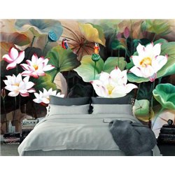 Водяные лилии - 3D фотообои|3D цветы
