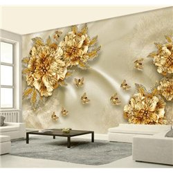 Золотое украшение - 3D фотообои|3D цветы