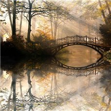 Картина на холсте по фото Модульные картины Печать портретов на холсте Мост над озером - Фотообои природа|реки