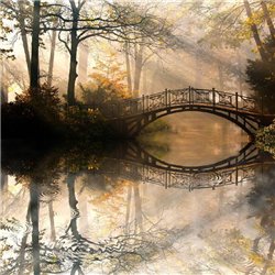 Мост над озером - Фотообои природа|реки - Модульная картины, Репродукции, Декоративные панно, Декор стен
