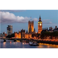 Картина на холсте по фото Модульные картины Печать портретов на холсте Ночная панорама Лондона - Фотообои архитектура|Лондон