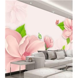 Розовая нежность - 3D фотообои|3D цветы