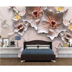 Резные орхидеи - 3D фотообои|3D цветы