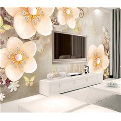 Фарфоровые цветы - 3D фотообои|3D цветы