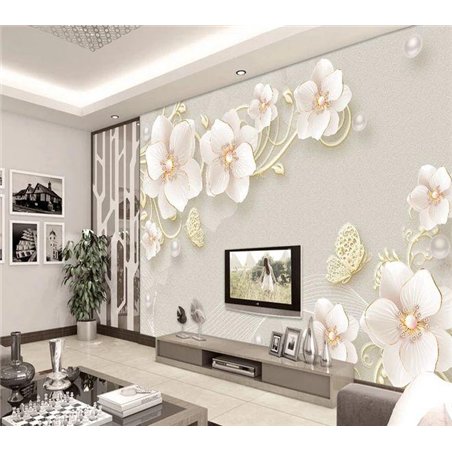 Ажурные бабочки - 3D фотообои|3D цветы