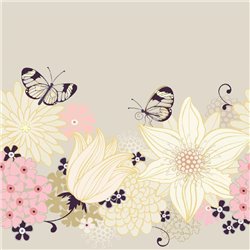 Бабочки на цветах - Фотообои паттерн - Модульная картины, Репродукции, Декоративные панно, Декор стен