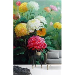 Яркие георгины - 3D фотообои|3D цветы