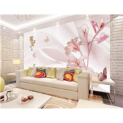 Букет розовых лилий - 3D фотообои|3D цветы