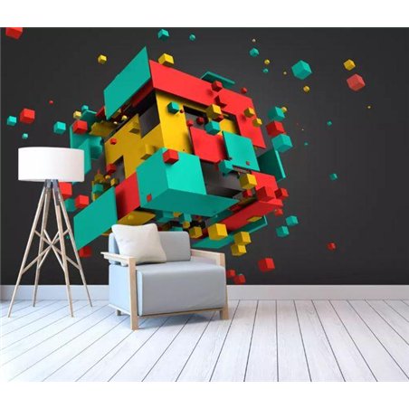 Большой куб - 3D фотообои|3D фигуры