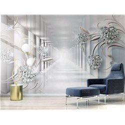 Бриллиантовые сердца - 3D фотообои|3Д обои для зала