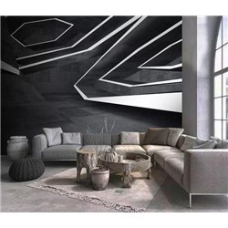 Серые грани - 3D фотообои|3D расширяющие пространство