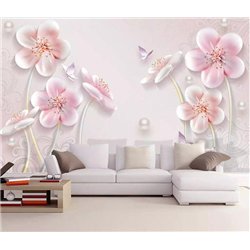 Цветы с перламутровым блеском - 3D фотообои|3D цветы