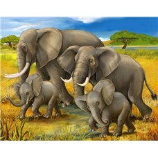 Картина на холсте по фото Модульные картины Печать портретов на холсте Слоны - Фотообои детские|универсальные