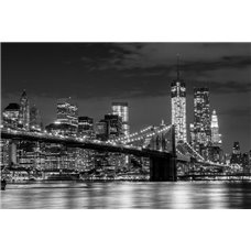 Картина на холсте по фото Модульные картины Печать портретов на холсте Ночной Бруклинский мост - Черно-белые фотообои