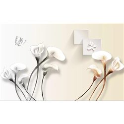 Калы на рисунке - 3D фотообои|3D цветы