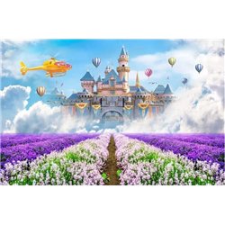 Замок принцессы и воздушные шары - Фотообои детские
