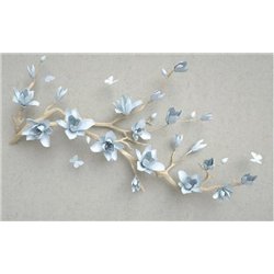 Ветка голубых цветов - 3D фотообои|3D цветы