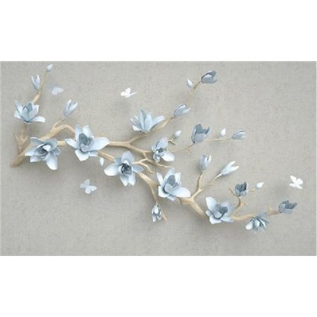 Ветка голубых цветов - 3D фотообои|3D цветы