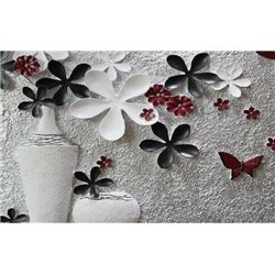 Белая ваза - 3D фотообои|3D цветы