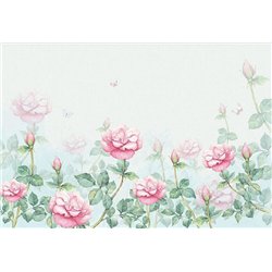 Розы в саду - 3D фотообои|3D цветы