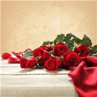 Портреты картины репродукции на заказ - Букет красных роз - Фотообои цветы|розы