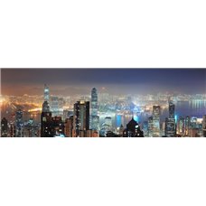 Картина на холсте по фото Модульные картины Печать портретов на холсте Панорама ночного Нью-Йорка - Фотообои Современный город|Гонконг