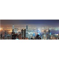 Портреты картины репродукции на заказ - Панорама ночного Нью-Йорка - Фотообои Современный город|Гонконг