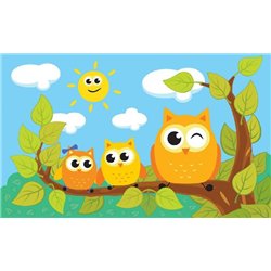 Совы на дереве - Фотообои детские