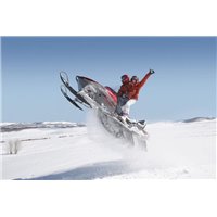 Девушка с парнем на снегоходе - Фотообои люди|девушки