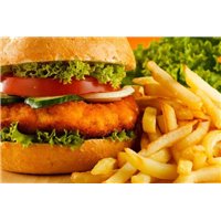 Гамбургер и картофель фри - Фотообои Еда и напитки|еда