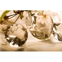 Бриллианты на фоне цветов - Фотообои гламур