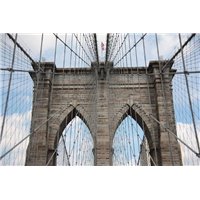 Портреты картины репродукции на заказ - Бруклинский мост: вид на арку снизу - Фотообои Современный город|Нью-Йорк