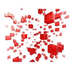 Картина на холсте по фото Модульные картины Печать портретов на холсте Красные кубы - 3D фотообои|3D расширяющие пространство