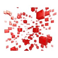 Портреты картины репродукции на заказ - Красные кубы - 3D фотообои|3D расширяющие пространство