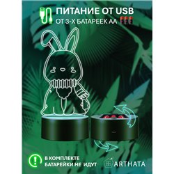 Детский Светильник ночник декоративный Зайчик в шарфике