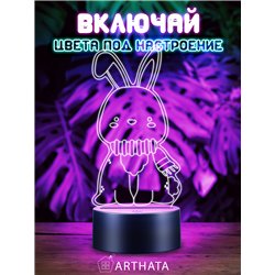 Детский Светильник ночник декоративный Зайчик в шарфике